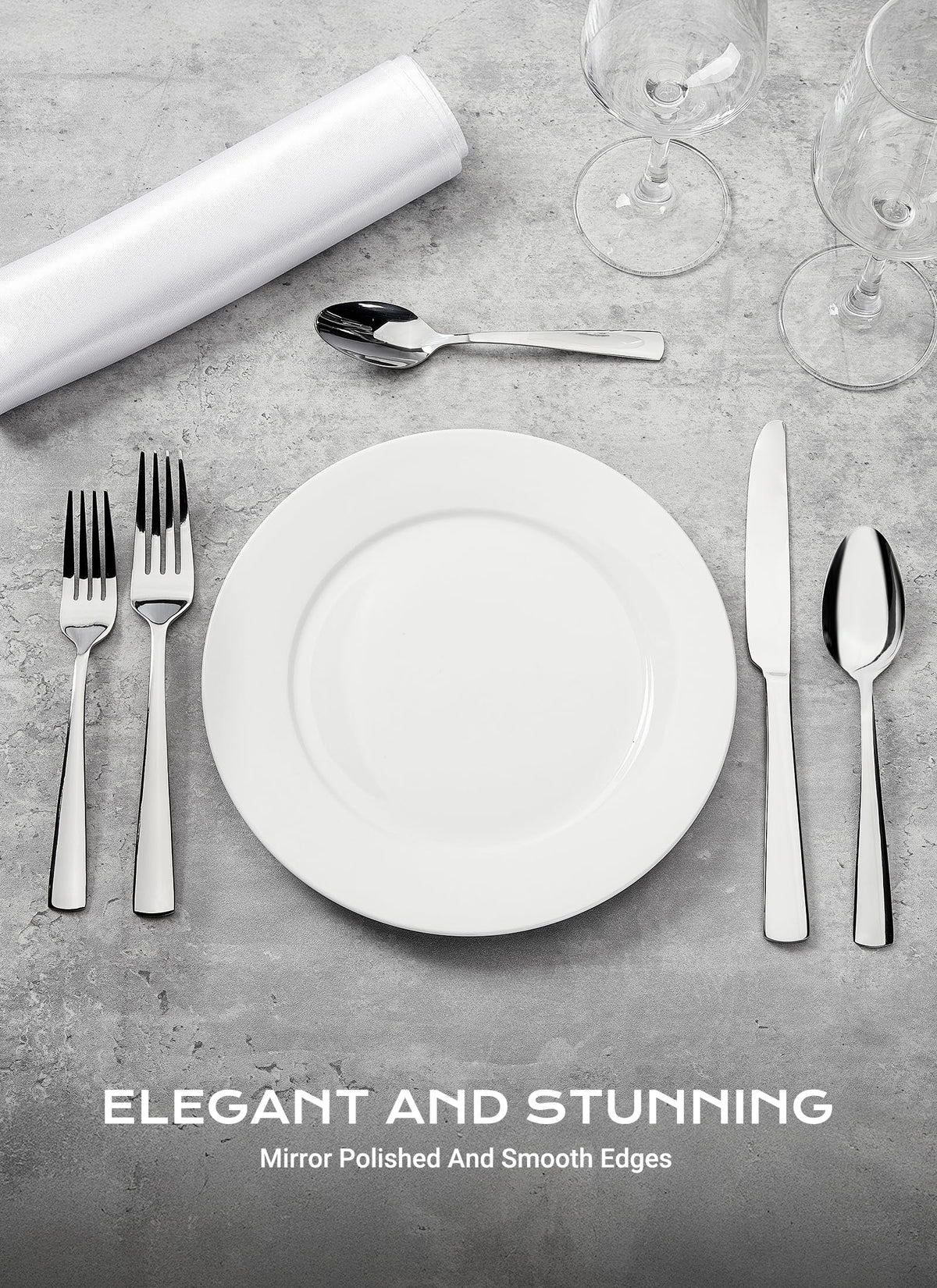 Brightown flatware set dishwasher-safe with mirror finish for easy cleanup