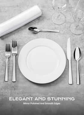 Brightown flatware set dishwasher-safe with mirror finish for easy cleanup
