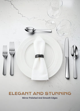 Brightown flatware detail with mirror finish, elegant look for special occasions.