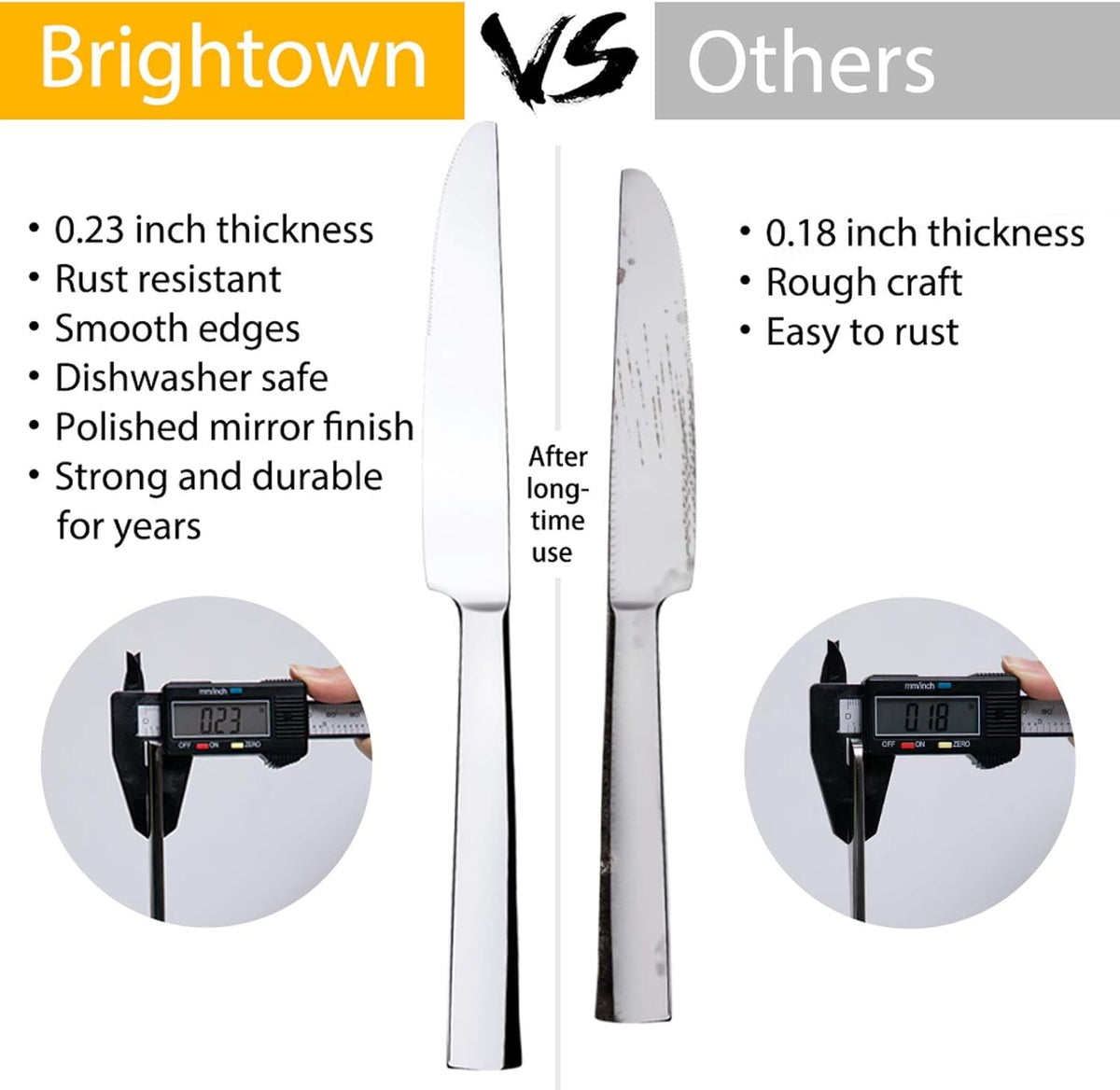 Brightown sturdy stainless steel construction withstands daily use