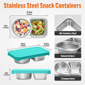 BrightWorld dishwasher-safe stainless steel snack containers for easy cleanup