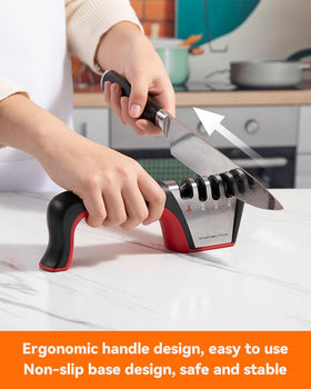 Brigii 4-in-1 knife sharpener fine stage for a final polish and sharp edge.
