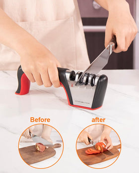 Brigii 4-in-1 knife sharpener medium stage for balanced honing of kitchen blades.