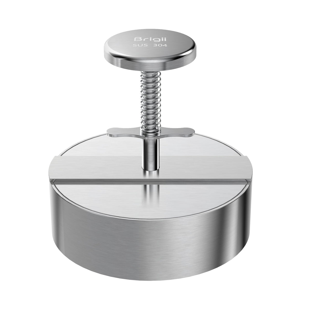 Brigii BP01 Pro 5.5 top view shows durable stainless steel burger press for even patties