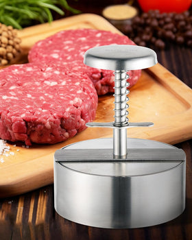 Brigii easy-release patty press prevents sticking for round burgers
