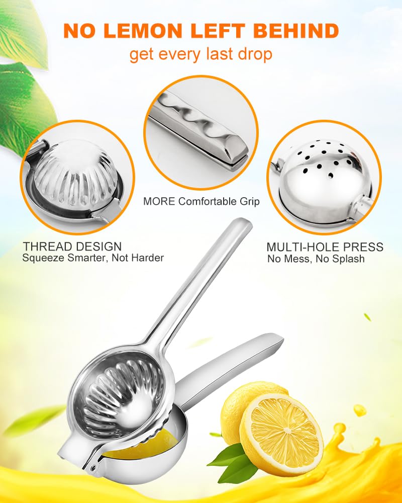 Brigii ergonomic handle provides comfortable grip during citrus squeezing sessions.