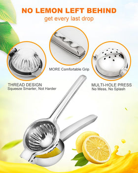Brigii ergonomic handle provides comfortable grip during citrus squeezing sessions.