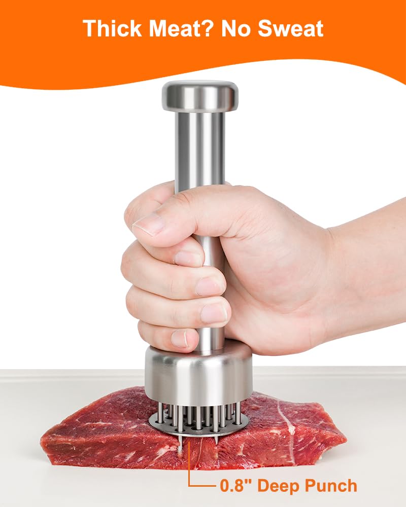 Brigii tenderizer with retractable safety guard for safe handling