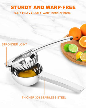 Brigii stainless steel press head enables steady extraction with minimal effort.