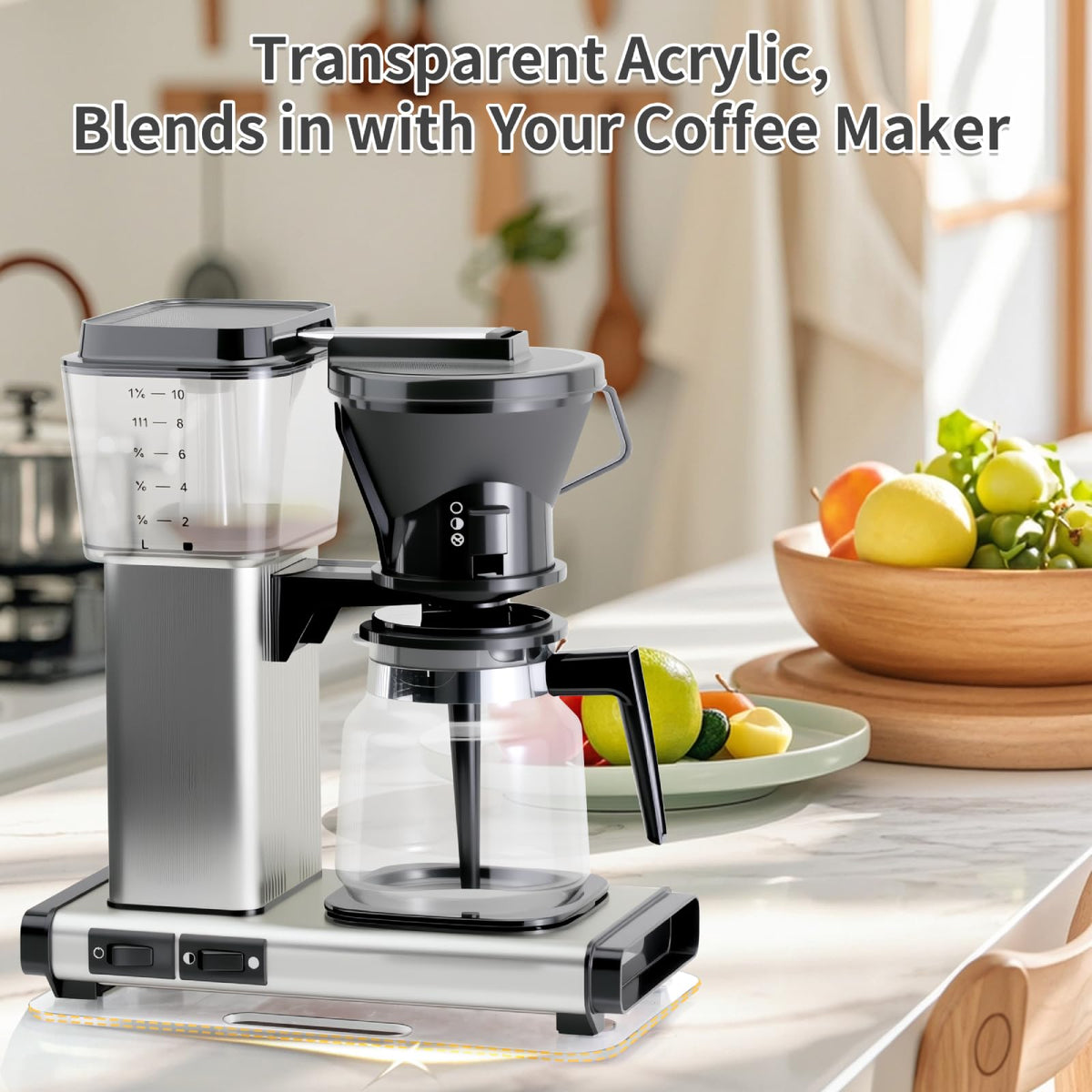 Brikinte acrylic tray cleans easily and protects surfaces from scratches during use.