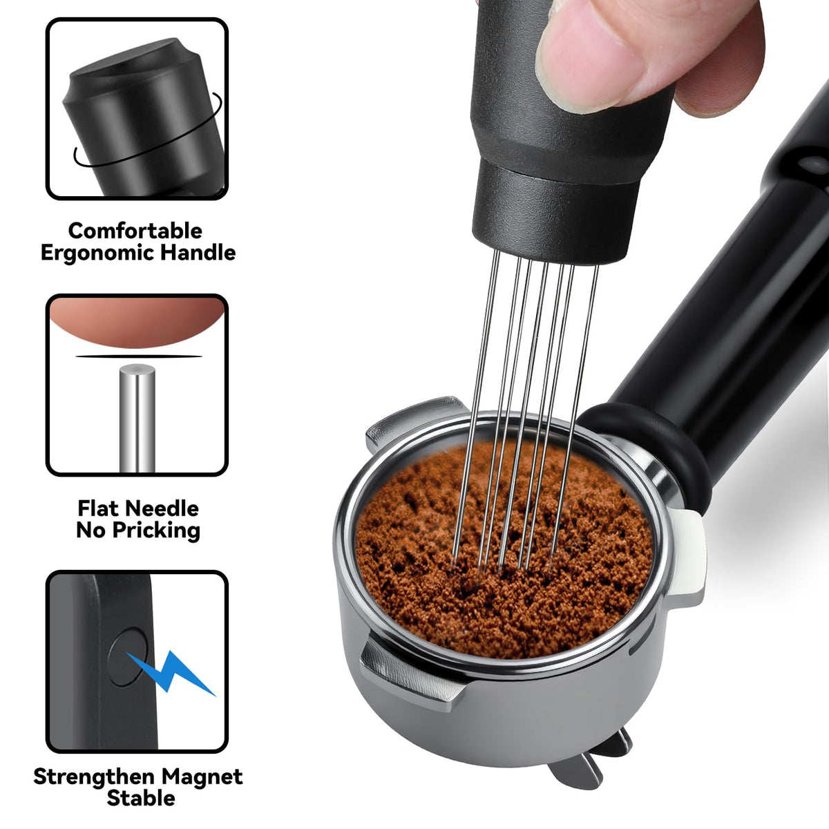 Brikinte stainless steel needles ensure uniform distribution for better extractions