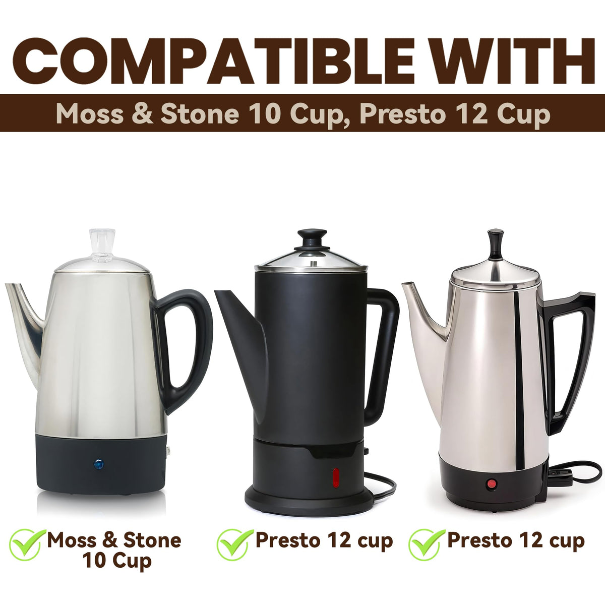 Brikinte Moss & Stone 10-cup compatible filters keep grounds out of the pot.