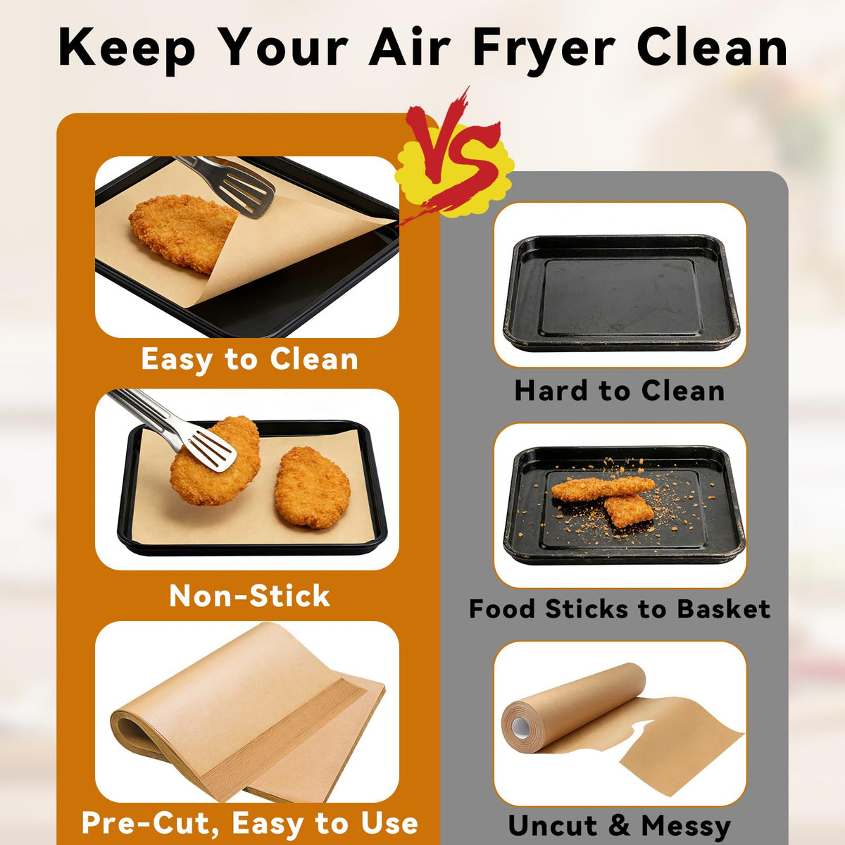 Brikinte versatile parchment for airfryer, oven, microwave, and steamer