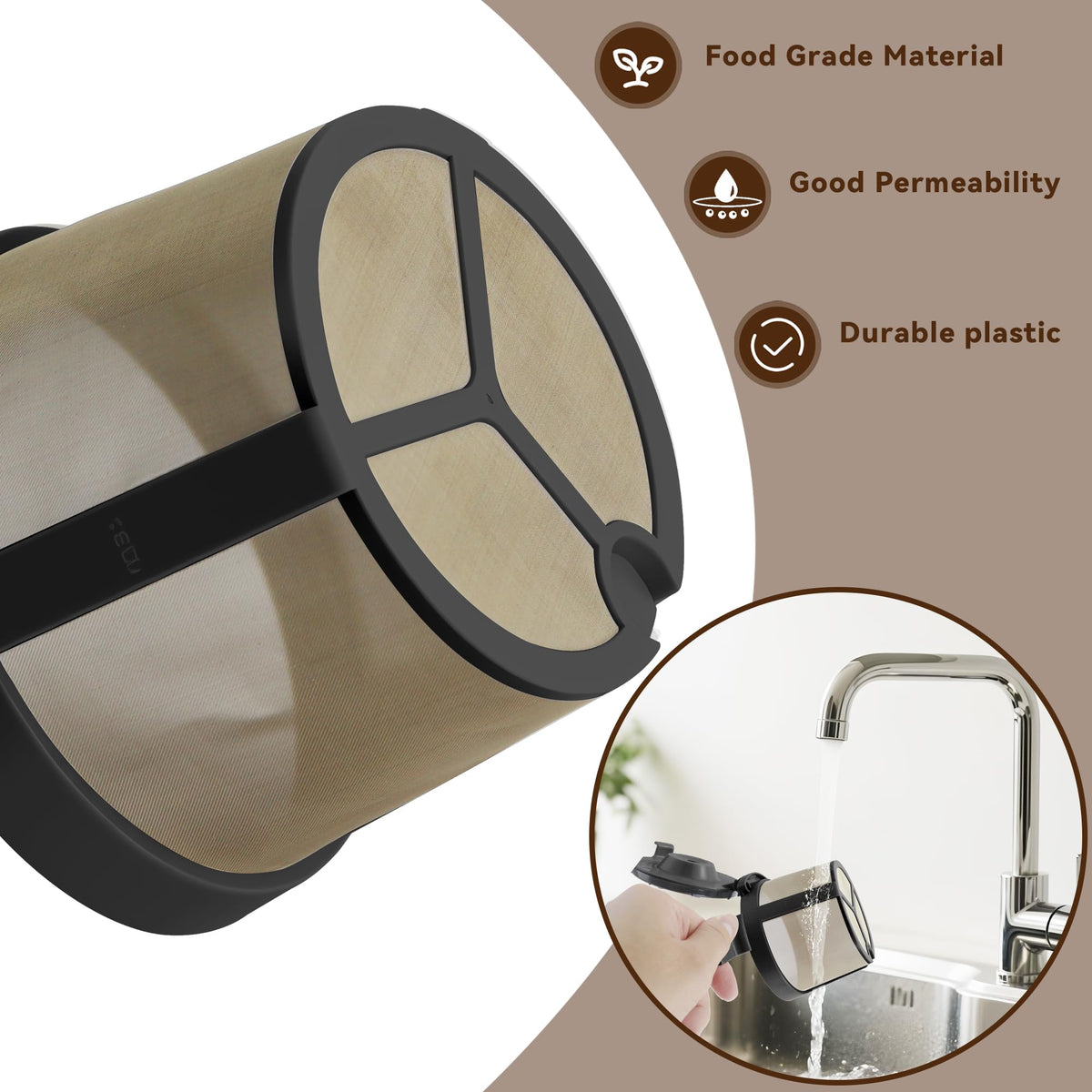 Brikinte Ninja PB051/PB041ST basket fits Ninja machines for reusable filtration.