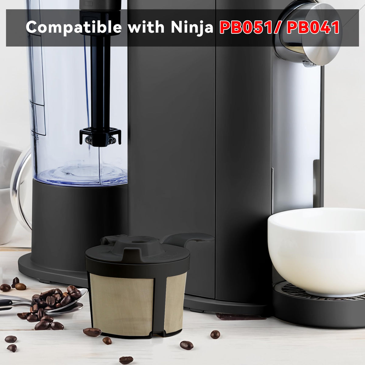 Brikinte Ninja PB051/PB041ST filter basket in use for daily coffee.