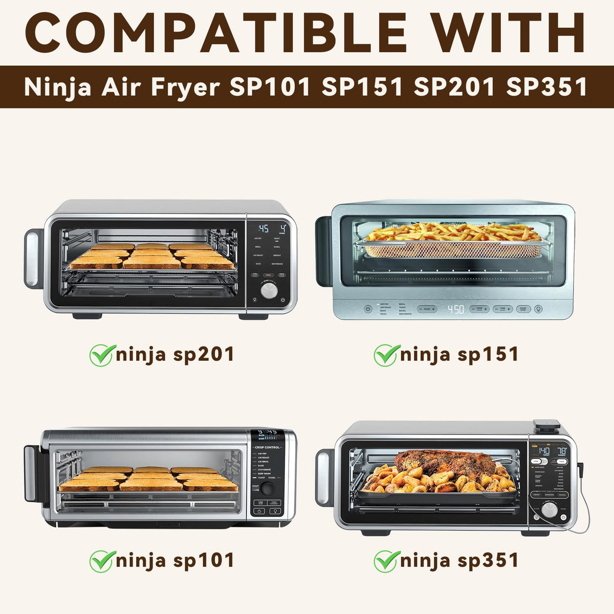 Brikinte Ninja SP101/SP151 compatibility display highlights tray-ready parchment