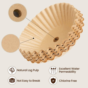 Brikinte filter traps grounds and oils for smoother, less-bitter coffee flavor.
