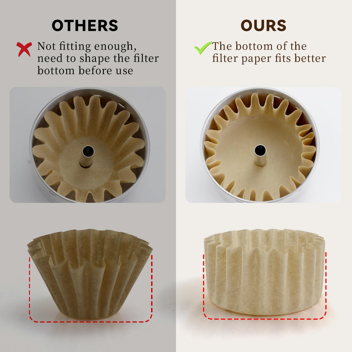 Brikinte Moss & Stone 10 cup compatible basket filter for brewing versatility.