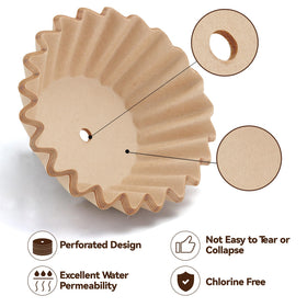 Brikinte unbleached pulp filter emphasizes natural filtration for purer taste.