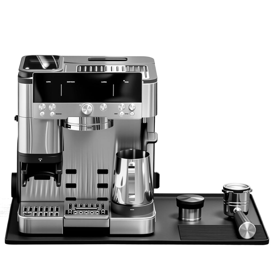 Brikinte silicone coffee mat with convex edge stabilizes your station.