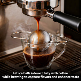 Brikinte stainless steel ball close-up highlights durable cooling surface.