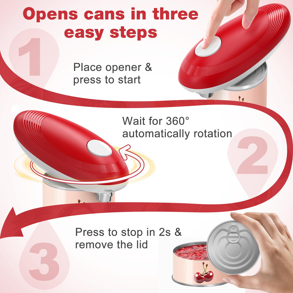 Brilam electric can opener powered by batteries for stronger, versatile performance