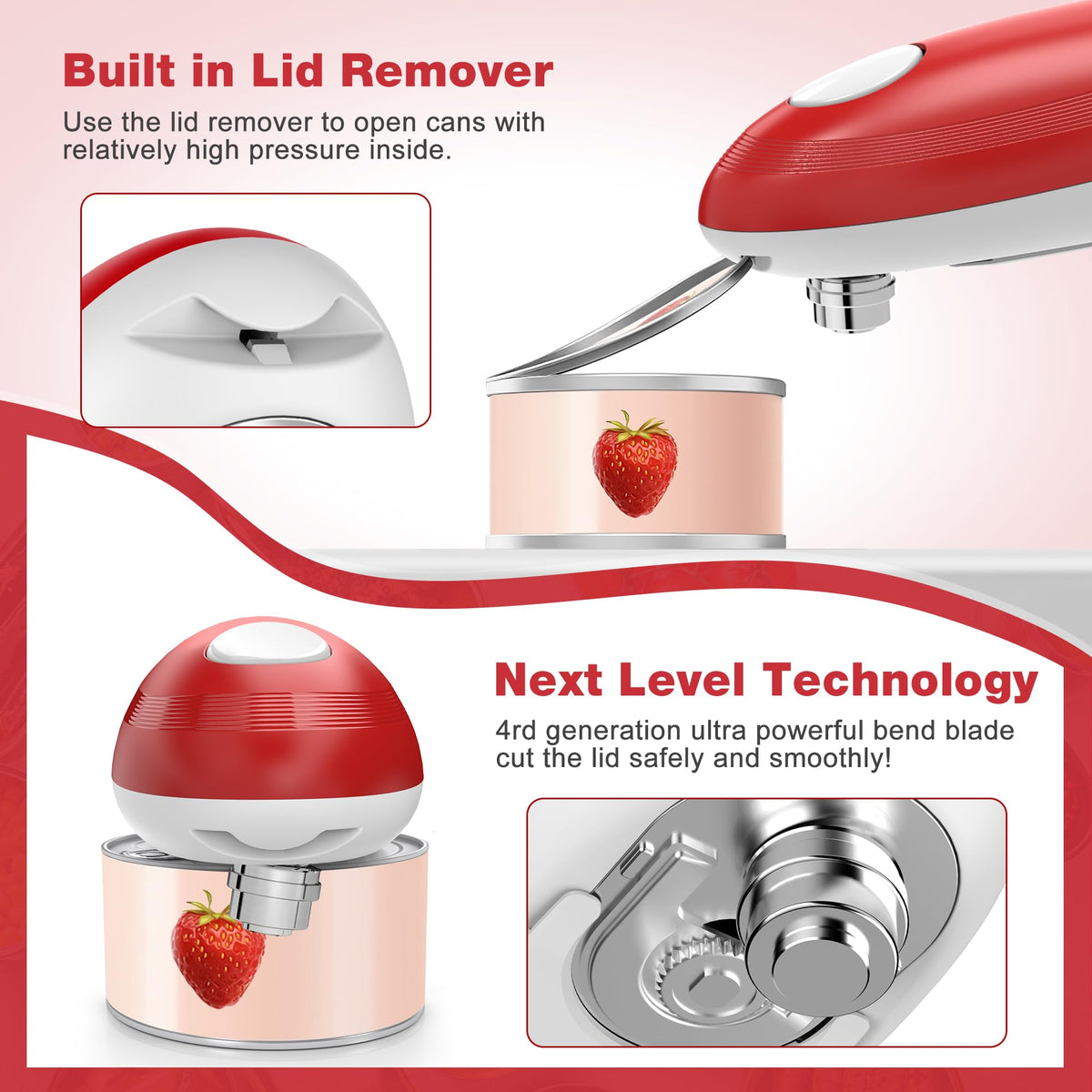 Brilam smooth-edge can opener creates no sharp edges after opening