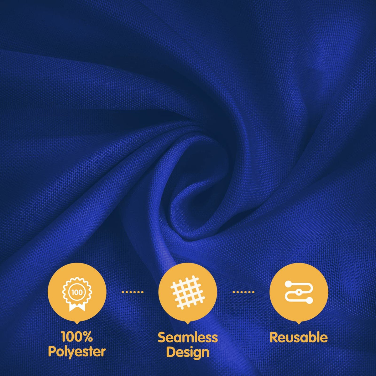 BRILLMAX 150GSM polyester tablecloth close-up reveals tight weave and quality