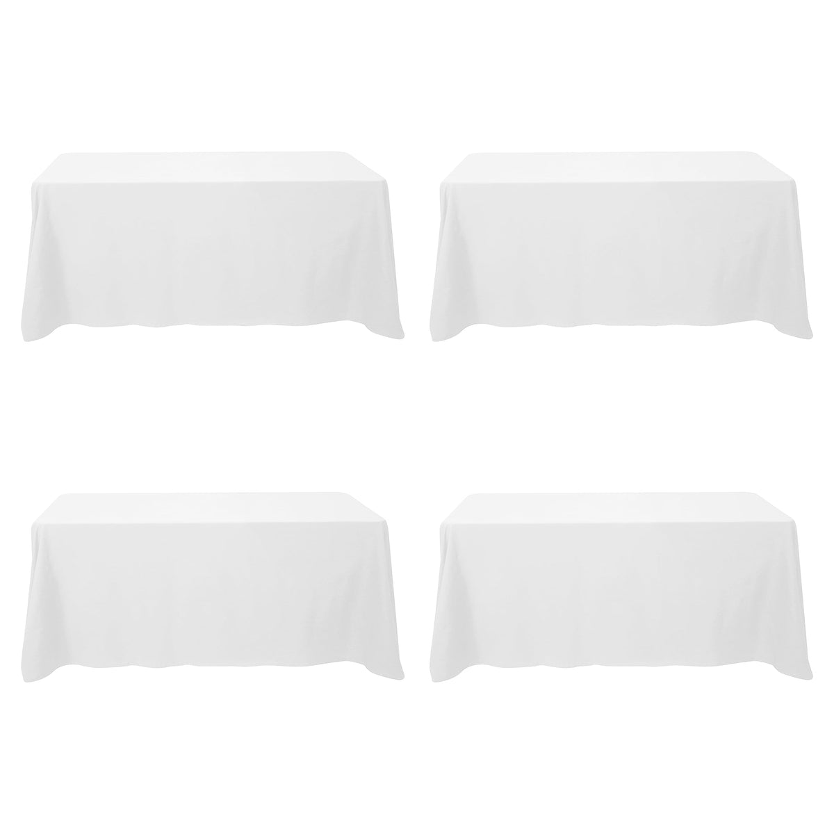 BRILLMAX 4-pack white tablecloth on a full-coverage 90x132 inch table