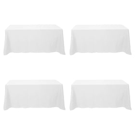 BRILLMAX 4-pack white tablecloth on a full-coverage 90x132 inch table