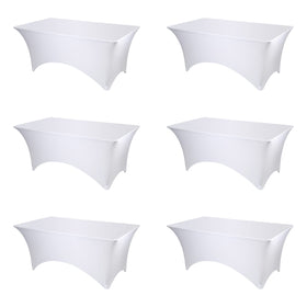 BRILLMAX 6ft rectangle white table cover fits tightly for a polished booth setup.