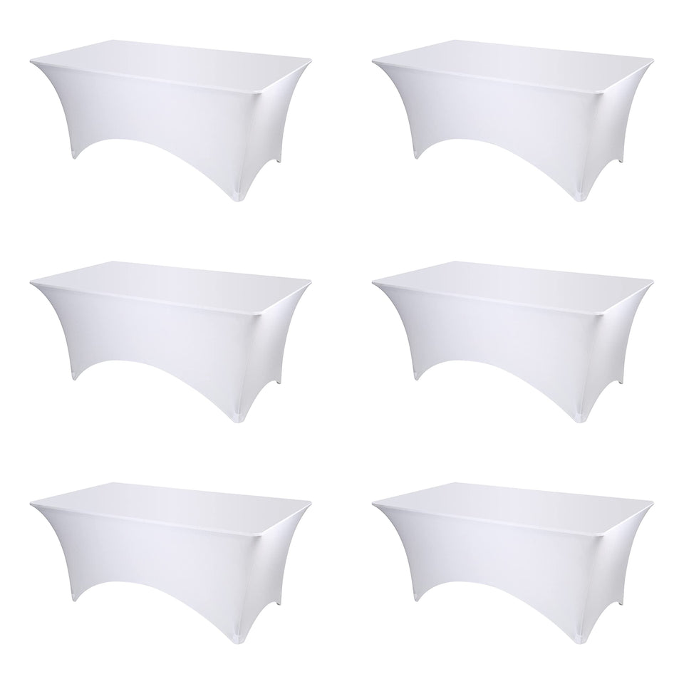 BRILLMAX 6ft rectangle white table cover fits tightly for a polished booth setup.
