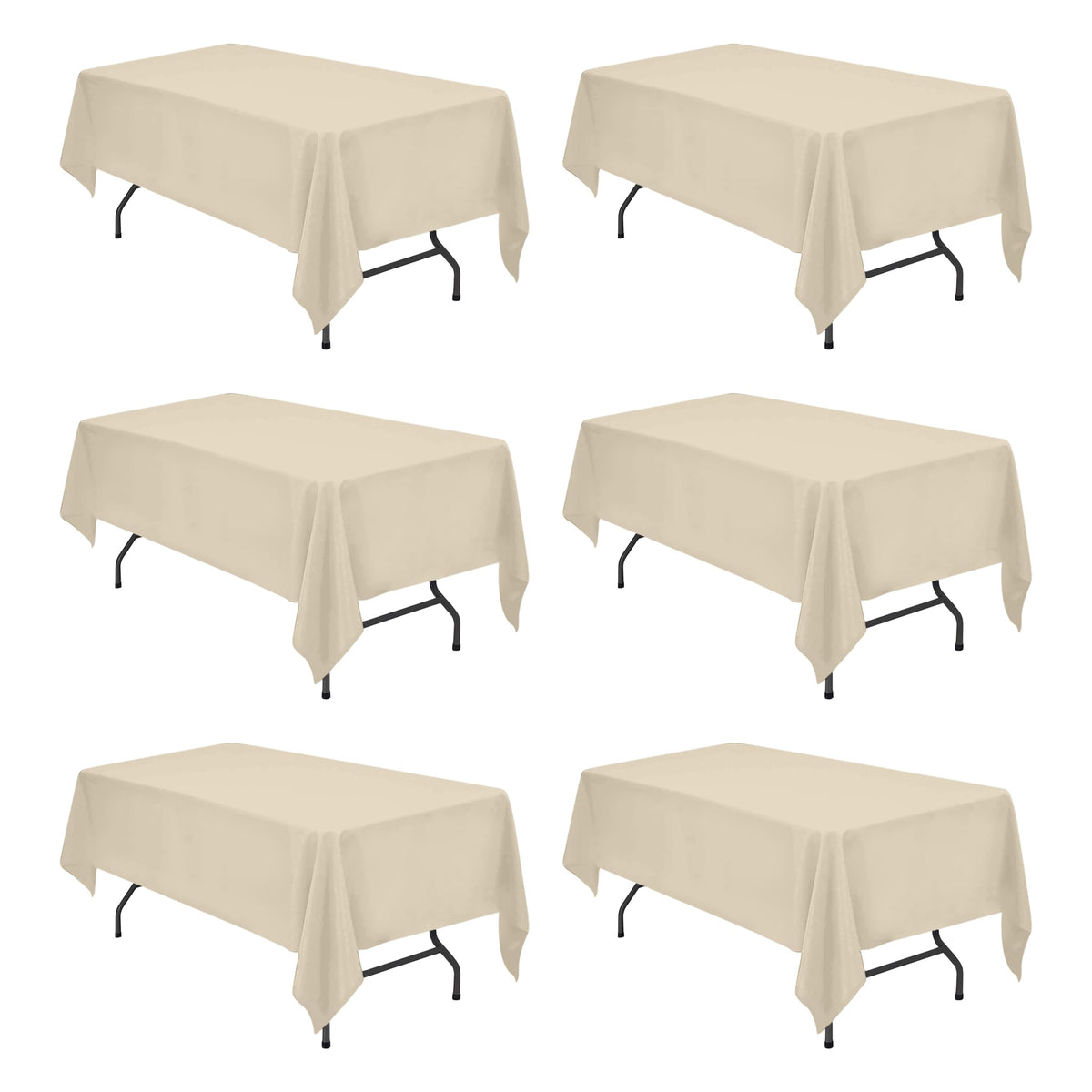 BRILLMAX beige tablecloth 60x102 flatlay shows elegant drape and spill resistance.
