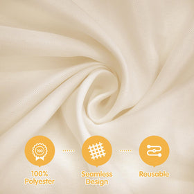 BRILLMAX beige tablecloth close-up shows water-beading surface ideal for spills.