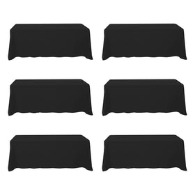 BRILLMAX black 90x156 tablecloth with full-length drop for 8 ft tables, sleek and elegant.