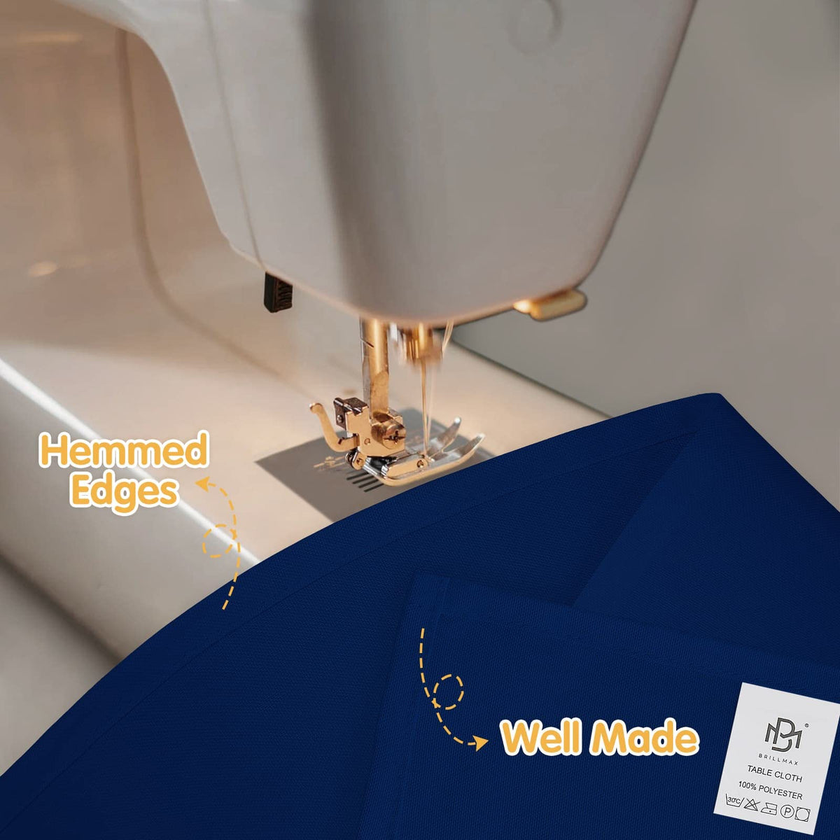 BRILLMAX tablecloth with exquisite hemmed edges for a polished look