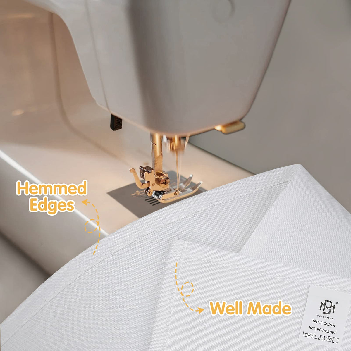 BRILLMAX hemmed edges close-up showing durable finish