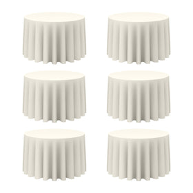 BRILLMAX ivory round tablecloth 108-inch drape for formal events with full table coverage.