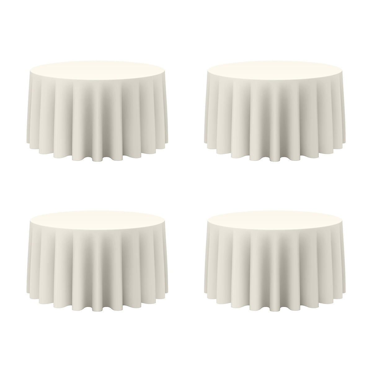 BRILLMAX ivory round tablecloth 120-inch drape for 60-inch tables