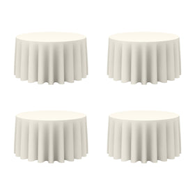 BRILLMAX ivory round tablecloth 120-inch drape for 60-inch tables