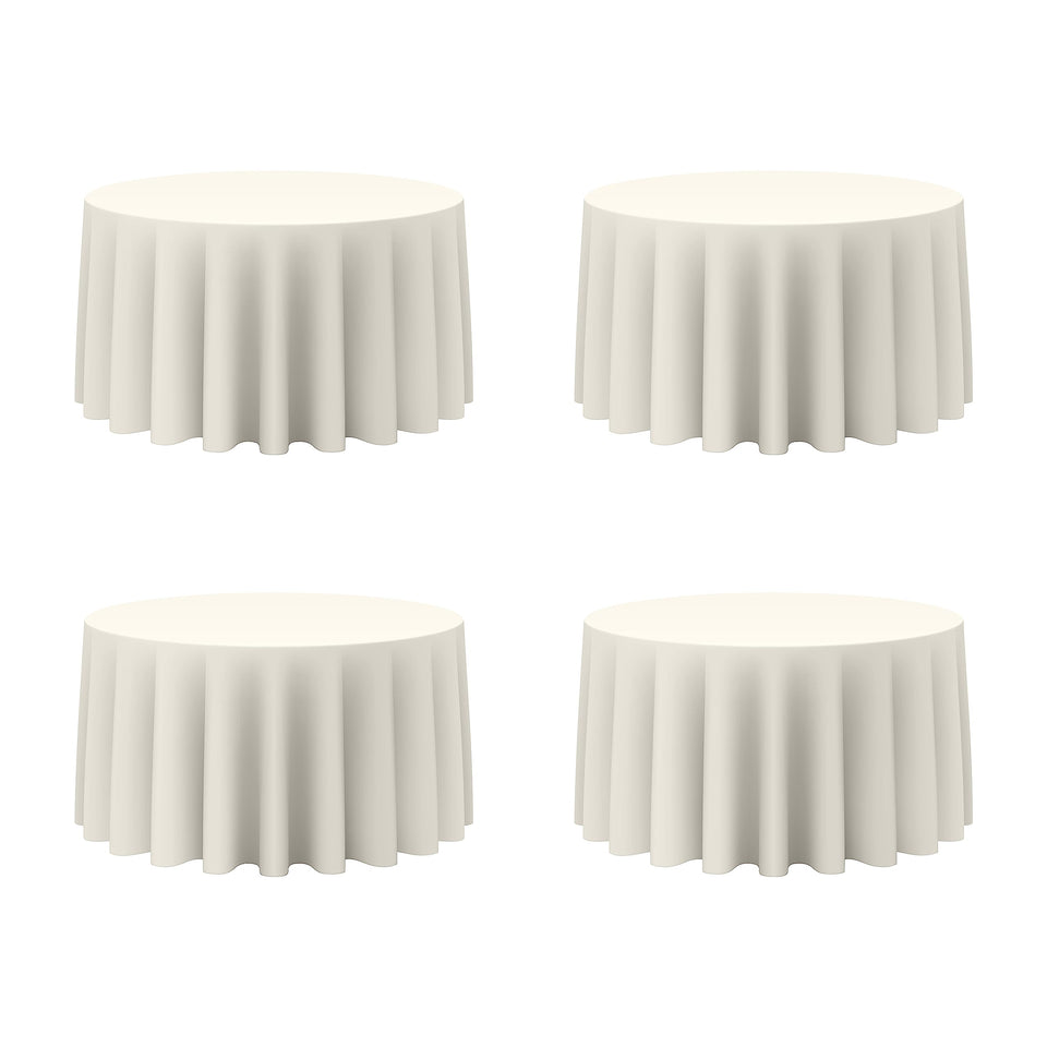 BRILLMAX ivory round tablecloth 120-inch drape for 60-inch tables