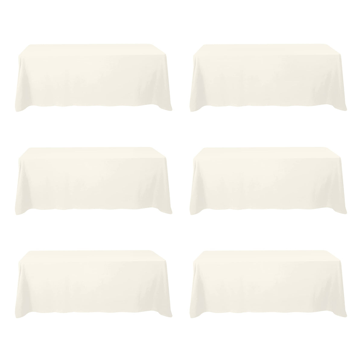 BRILLMAX Ivory tablecloth on a 90x156 inch full-drape for banquet setup