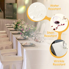 BRILLMAX Ivory tablecloth beads liquids for easy cleanup and protection
