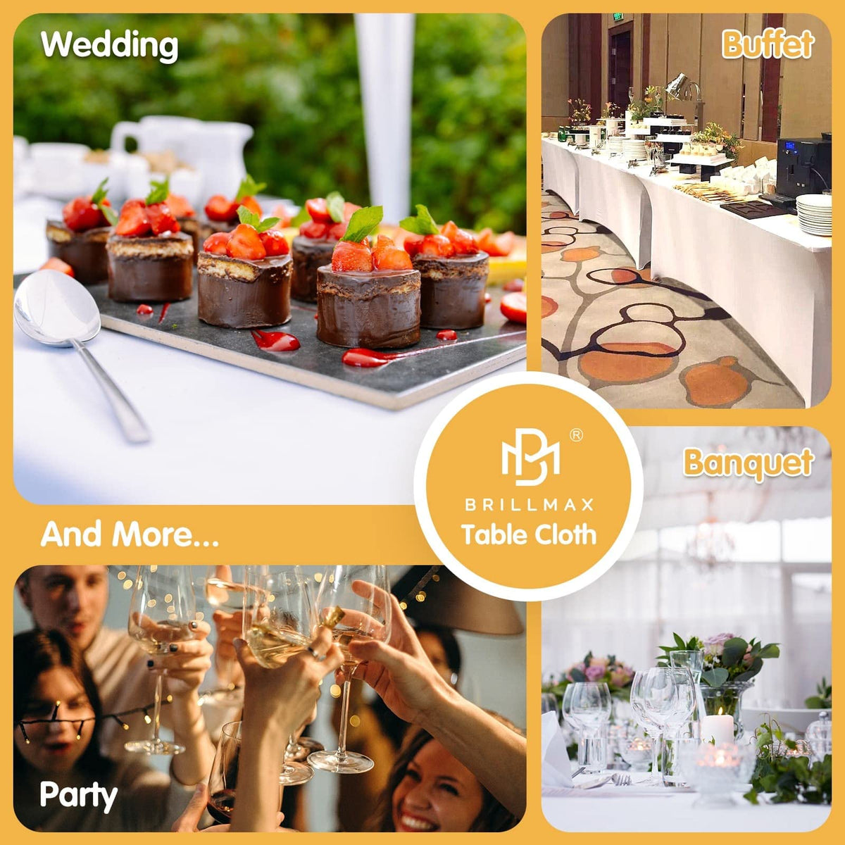 BRILLMAX professional event setup ideal for weddings and banquets.