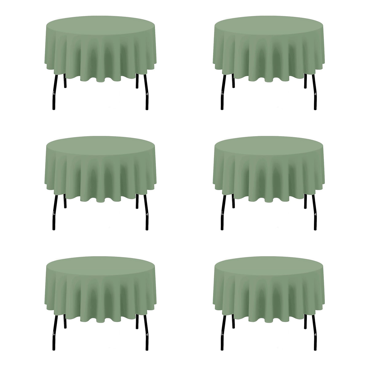 BRILLMAX sage green round tablecloth with 120-inch drop for formal setups