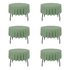 BRILLMAX sage green round tablecloth with 120-inch drop for formal setups