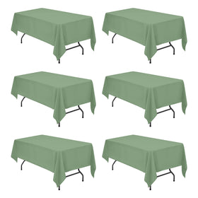 BRILLMAX sage green tablecloth on a 60x102 table for a polished, complete-drape look.