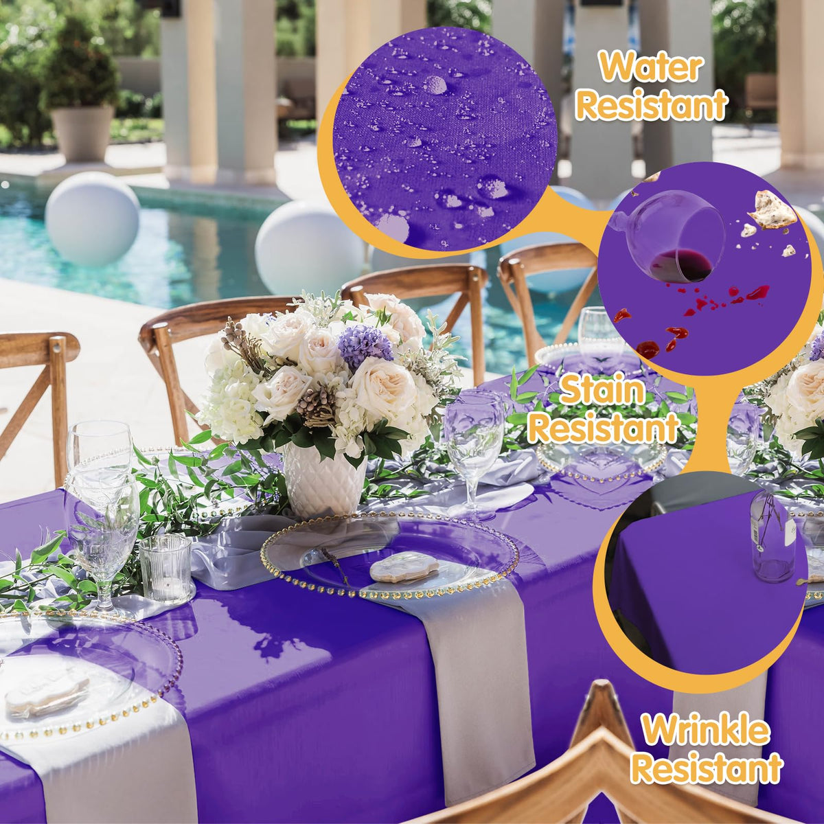 BRILLMAX spill-resistant finish beads liquids for quick cleanup.