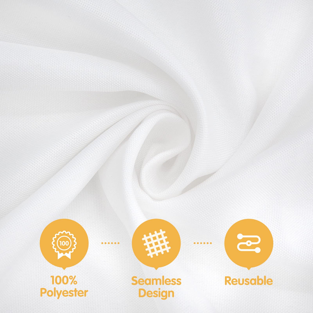 BRILLMAX 150 GSM polyester fabric provides durable floor-length drape.
