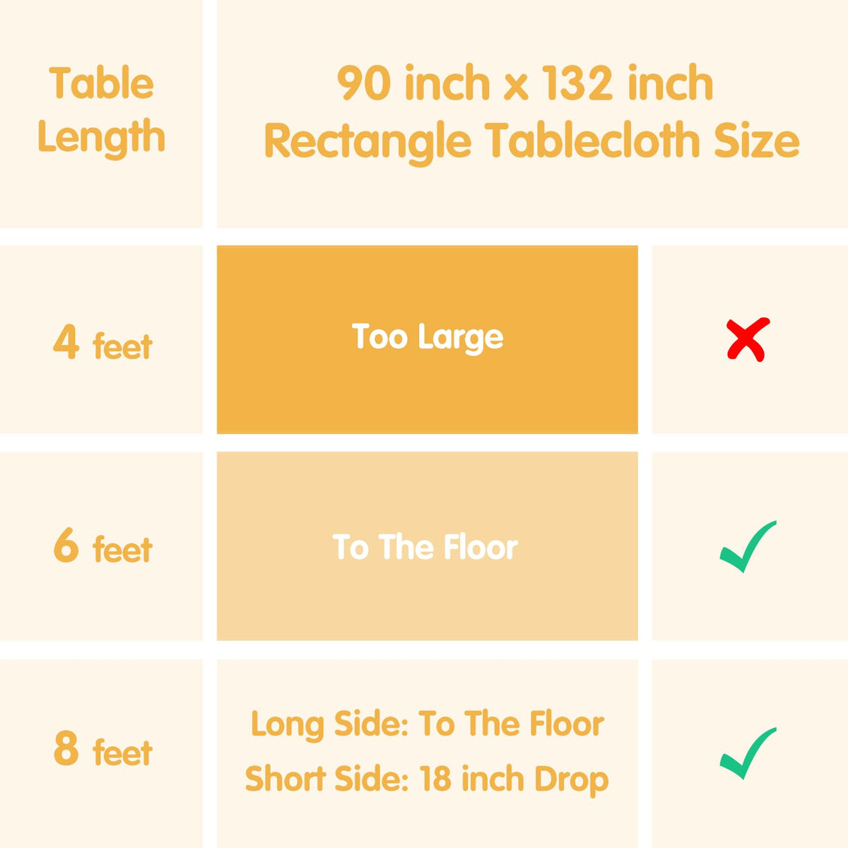 BRILLMAX tablecloth sized for standard 6 ft rectangle tables